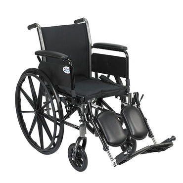 Drive Medical K316DFA-ELR Cruiser III Light Weight Wheelchair with Flip Back Removable Arms, Full Arms, Elevating Leg Rests, 16" Seat
